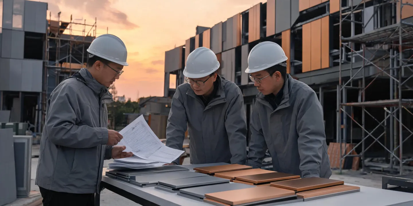Engineers reviewing adhesive TDS on a jobsite table